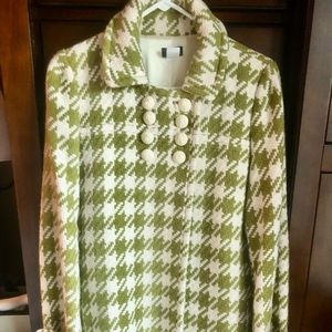 J CREW TWEED HOUNDSTOOTH COAT